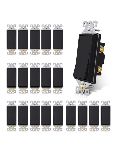 Interruptor de Pared AIDA Negro Mate Un Polo 15A 20 Unidades