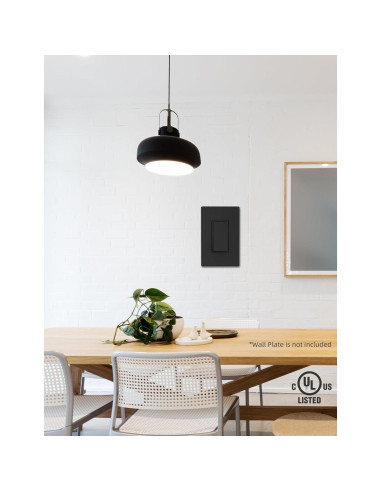 Interruptor de Pared AIDA Negro Mate Un Polo 15A 20 Unidades