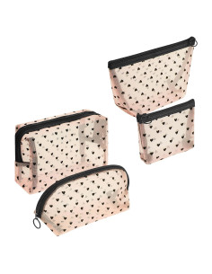 4 Bolsas Cosméticas de Malla Adorila Beige para Viaje