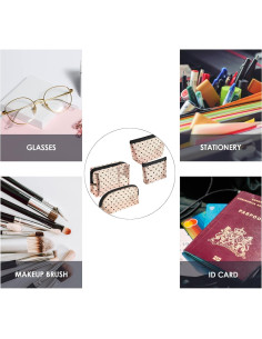 4 Bolsas Cosméticas de Malla Adorila Beige para Viaje 2