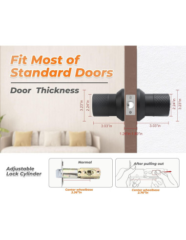 Cerradura de Pomo Electrónica Buoan YL-98 Negra con Teclado