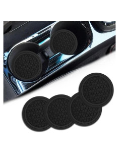 Posavasos para Coche Couslcd 4PCS Antideslizantes PVC Negro