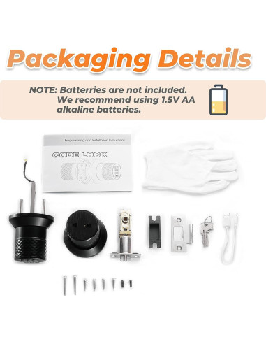 Cerradura de Pomo Electrónica Buoan YL-98 Negra con Teclado