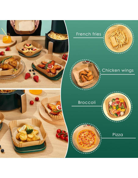 Forros de Papel para Freidora de Aire Vailnd 50 pcs 20.32 cm