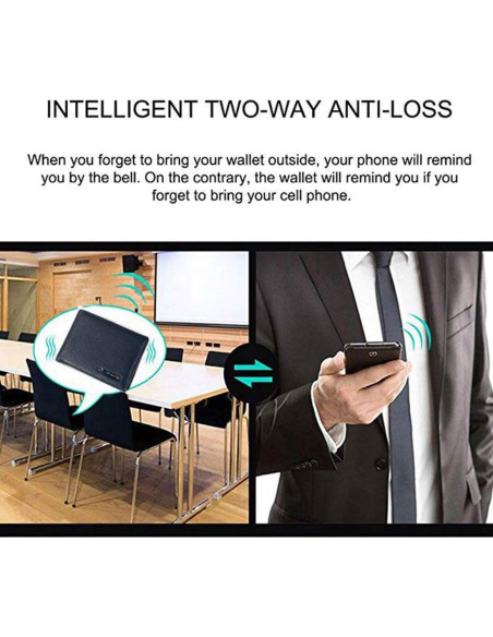 Billetera Inteligente Antipérdida Smart LB Cuero Azul 10.9x9.4cm