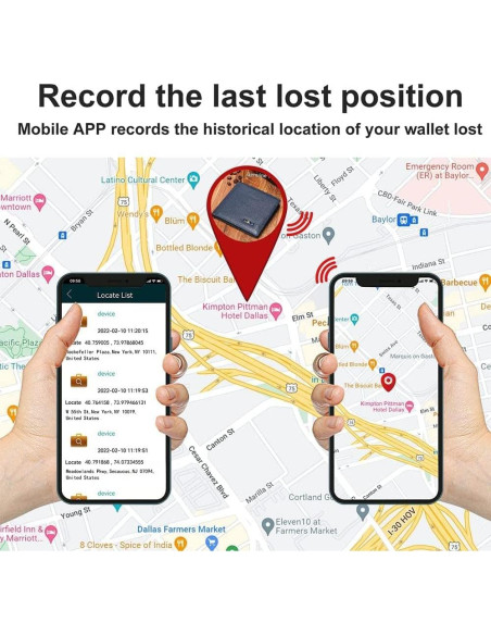 Billetera Inteligente Antipérdida Smart LB Cuero Azul 10.9x9.4cm