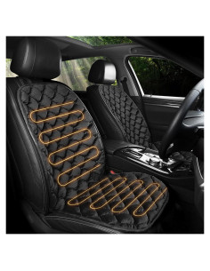 Cojín de Asiento ESMING para Automóvil Negro 53x48 cm