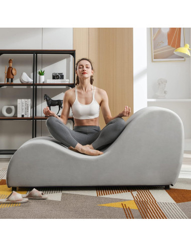Silla Lounge Ergonómica ijuicy para Yoga y Relajación Gris Claro