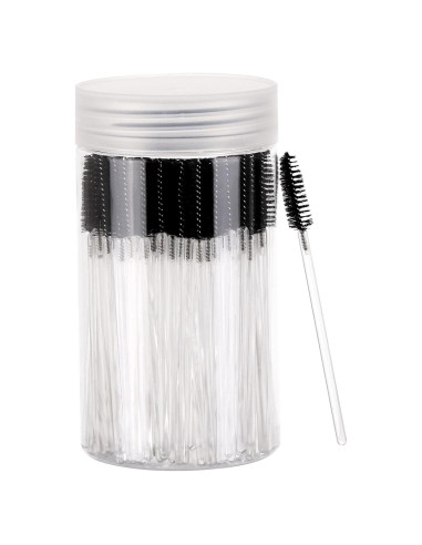 100 Cepillos de Pestañas Desechables Tbestmax con Contenedor