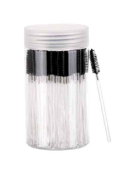 100 Cepillos de Pestañas Desechables Tbestmax con Contenedor