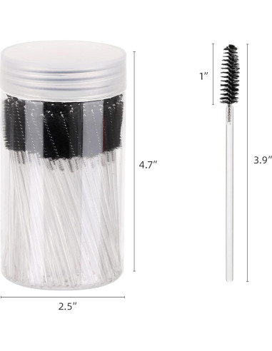100 Cepillos de Pestañas Desechables Tbestmax con Contenedor