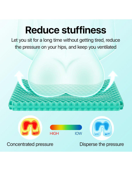 Cojín de Gel para Asiento OMCOZY 45x43 cm Transpirable