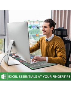 Almohadilla de Ratón KTRIO XXL con Atajos de Excel 80x40cm 2