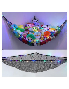 Hamaca Organizador de Juguetes Castillo de Unicornio Grande con Luz LED