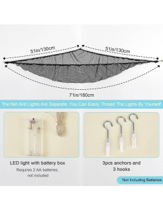 Hamaca Organizador de Juguetes Castillo de Unicornio Grande con Luz LED 2