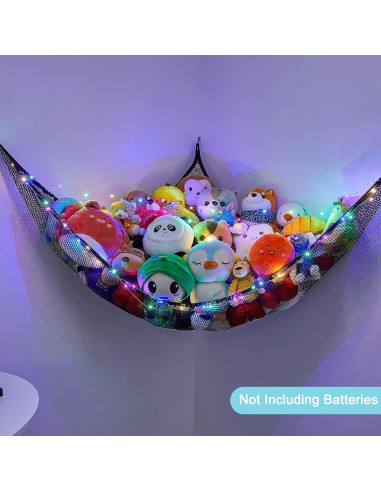 Hamaca Organizador de Juguetes Castillo de Unicornio Grande con Luz LED