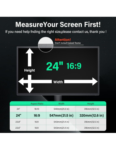 Pantalla de Privacidad 24 Pulgadas MaoYeye Filtro Anti-reflejo