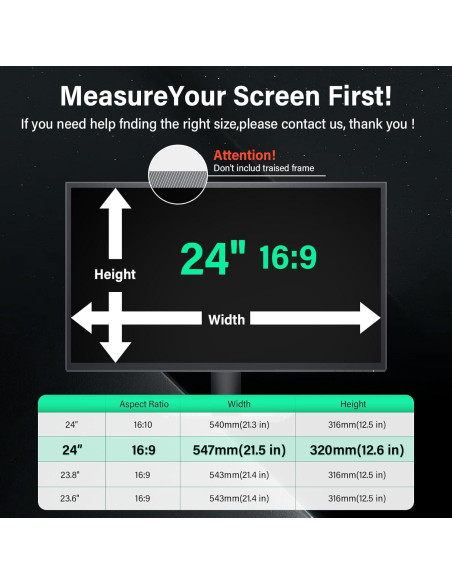 Pantalla de Privacidad 24 Pulgadas MaoYeye Filtro Anti-reflejo