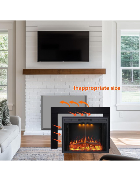 Kit de Recorte para Chimenea Eléctrica Valuxhome 36"L 27"H