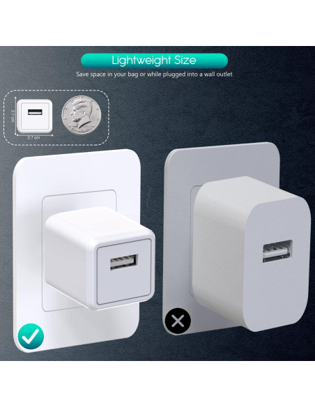 3 Pack Cargador iPhone 10FT MFi Apple USB Blanco