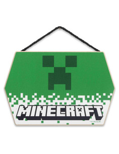 Cartel de Madera Creeper Minecraft 20.96x13.97 cm - Decoración Pared