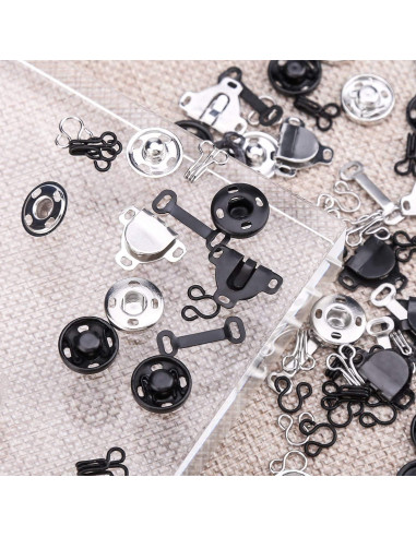 Broches para Coser BeautyChen - 50 Pares, 3 Estilos, 2 Colores