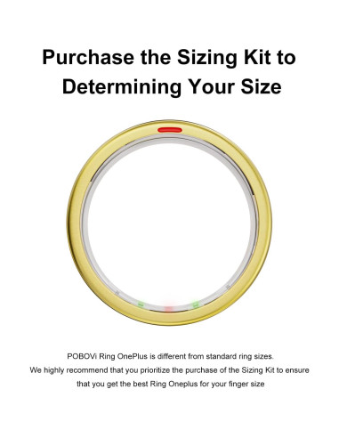 Anillo Inteligente POBOVi OnePlus - Titanio Oro Tamaño 12