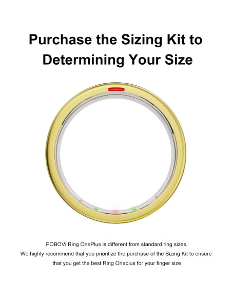 Anillo Inteligente POBOVi OnePlus - Titanio Oro Tamaño 12