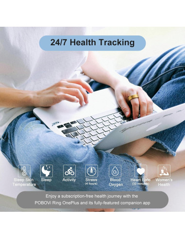 Anillo Inteligente POBOVi OnePlus - Titanio Oro Tamaño 12