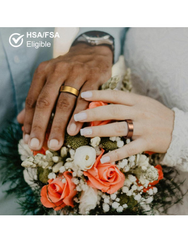 Anillo Inteligente POBOVi OnePlus - Titanio Oro Tamaño 12