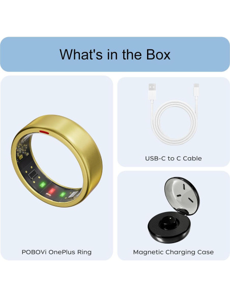 Anillo Inteligente POBOVi OnePlus - Titanio Oro Tamaño 12
