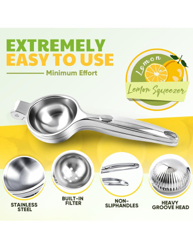 Exprimidor de Limón Manual PUPTILY Acero Inoxidable 0.5L