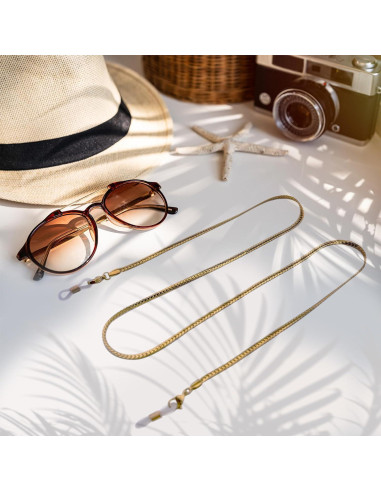 Cadena de Gafas de Acero Inoxidable para Mujeres - 73.66 cm - Oro