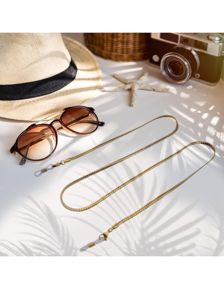 Cadena de Gafas de Acero Inoxidable para Mujeres - 73.66 cm - Oro