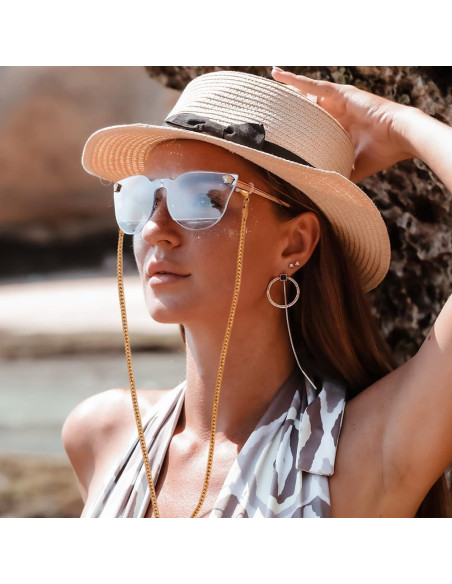 Cadena de Gafas de Acero Inoxidable para Mujeres - 73.66 cm - Oro