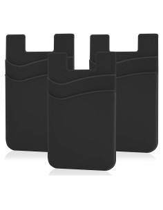Billetera Adhesiva para Teléfono Senose, Doble Bolsillo, Negro