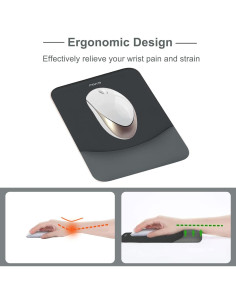 Almohadilla Ergonómica para Ratón MOSISO Gris Pizarra 24.5x18cm 2