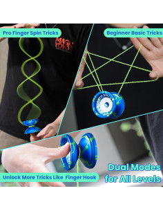 MAGICYOYO V6S LOCUS Yoyo Profesional Doble Modo Azul Verde 2