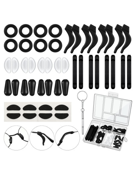 50 Piezas Accesorios para Gafas Konohan Almohadillas y Soportes