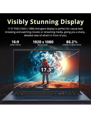 Laptop ASUS Vivobook 17.3" FHD, Intel i3-1215U, 16GB RAM, 1.16TB