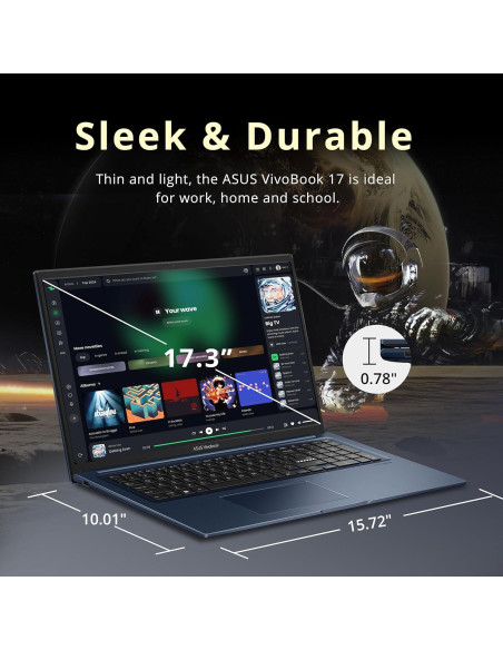 Laptop ASUS Vivobook 17.3" FHD, Intel i3-1215U, 16GB RAM, 1.16TB