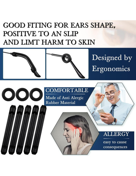 50 Piezas Accesorios para Gafas Konohan Almohadillas y Soportes