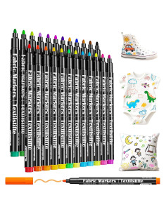 Marcadores de Tela Permanentes DAPAWIN 24 Colores Punta Fina