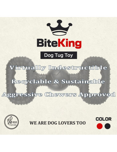 Juguete para Perros Medianos BiteKing de Caucho Natural Negro