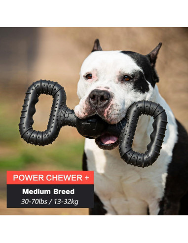 Juguete para Perros Medianos BiteKing de Caucho Natural Negro