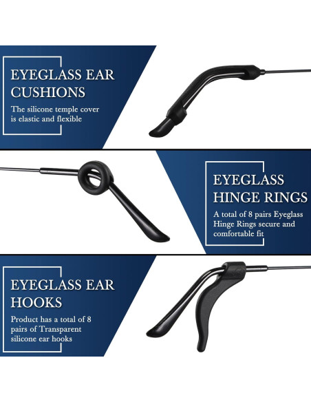 50 Piezas Accesorios para Gafas Konohan Almohadillas y Soportes