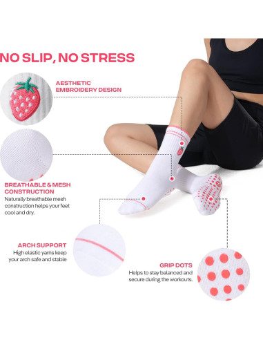 Calcetines Antideslizantes CoolMate para Mujeres - Pilates y Yoga