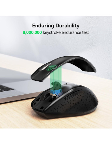 Ratón Inalámbrico TECKNET M002 4800 DPI Ergonómico Negro
