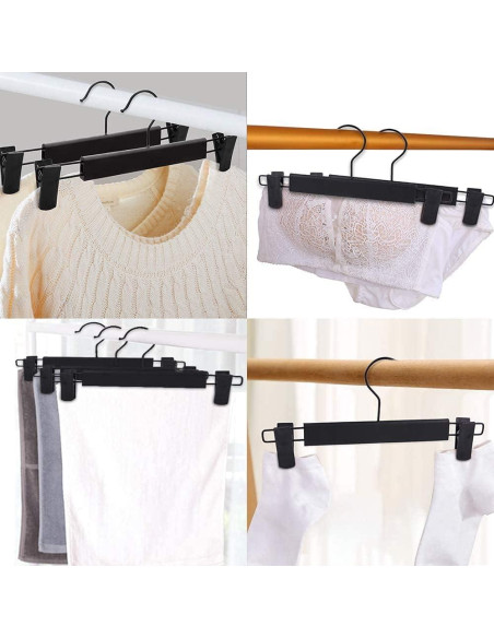 Perchas para Pantalones Lamitocs, 20 Pcs, Antideslizantes, Negros