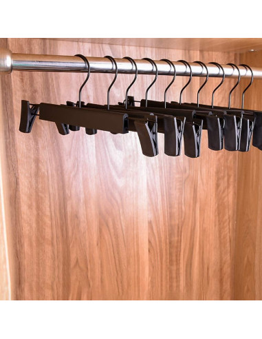Perchas para Pantalones Lamitocs, 20 Pcs, Antideslizantes, Negros